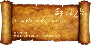 Sztoján Áron névjegykártya